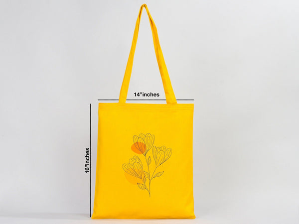 Yellow Gabardine Tote Bag – 14"x16" Blank Reusable Cotton Bag - Pamusan.com