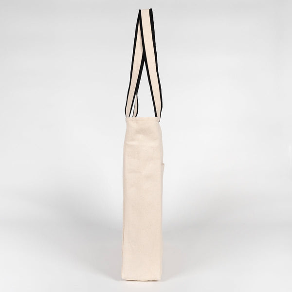 Zippered Canvas Tote Bag with Front Pockets – Black Handle – 16" × 14" × 4" (40 × 35 × 10 cm) - Pamusan.com