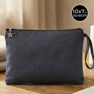 Zippered Clutch Bag – Anthracite – 10" × 7" (25 × 18 cm) - 10 oz - Pamusan.com