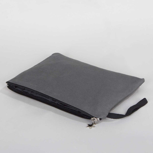 Zippered Clutch Bag – Anthracite – 10" × 7" (25 × 18 cm) - 10 oz - Pamusan.com