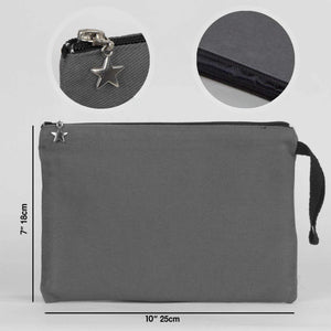 Zippered Clutch Bag – Anthracite – 10" × 7" (25 × 18 cm) - 10 oz - Pamusan.com
