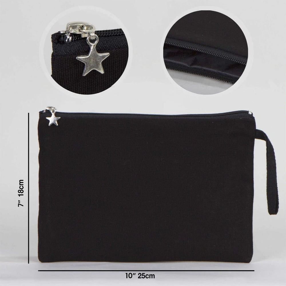 Zippered Clutch Bag – Black – 10" × 7" (25 × 18 cm) - 10 oz - Pamusan.com
