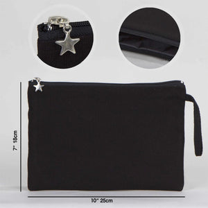 Zippered Clutch Bag – Black – 10" × 7" (25 × 18 cm) - 10 oz - Pamusan.com