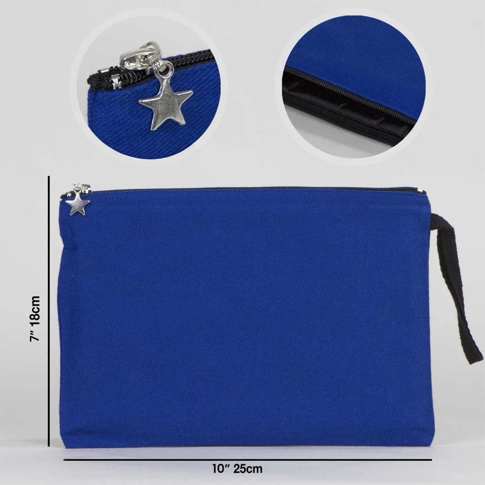 Zippered Clutch Bag – Blue – 10" × 7" (25 × 18 cm) - 10 oz - Pamusan.com