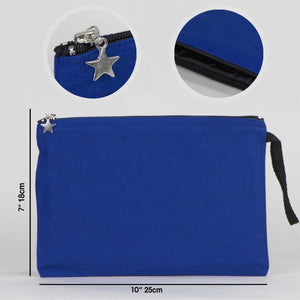 Zippered Clutch Bag – Blue – 10" × 7" (25 × 18 cm) - 10 oz - Pamusan.com