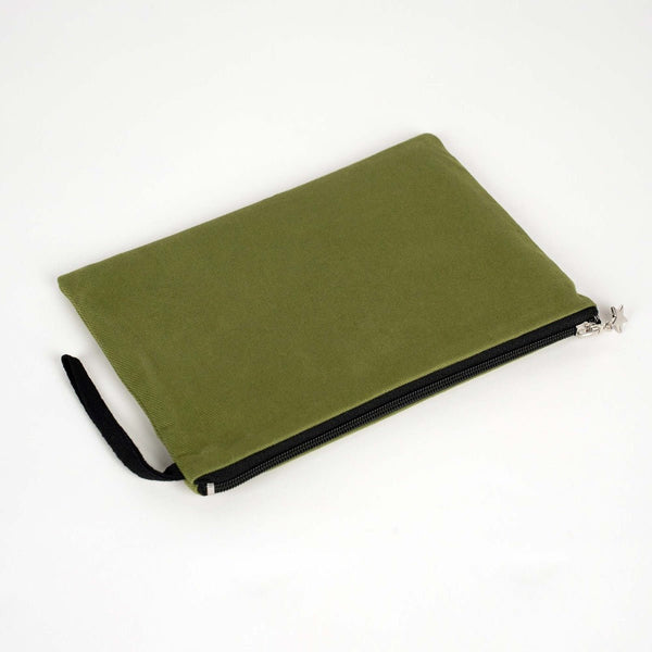 Zippered Clutch Bag – Green – 10" × 7" (25 × 18 cm) - 10 oz - Pamusan.com