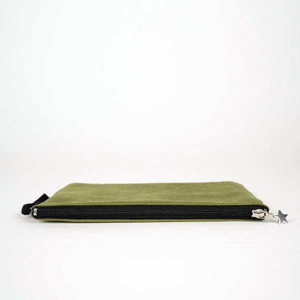 Zippered Clutch Bag – Green – 10" × 7" (25 × 18 cm) - 10 oz - Pamusan.com