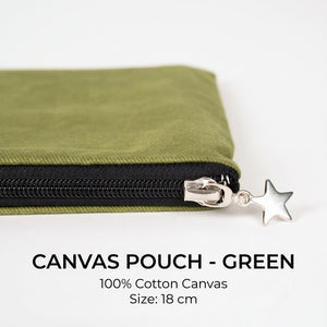 Zippered Clutch Bag – Green – 10" × 7" (25 × 18 cm) - 10 oz - Pamusan.com