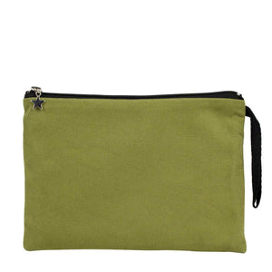 Zippered Clutch Bag – Green – 10" × 7" (25 × 18 cm) - 10 oz - Pamusan.com