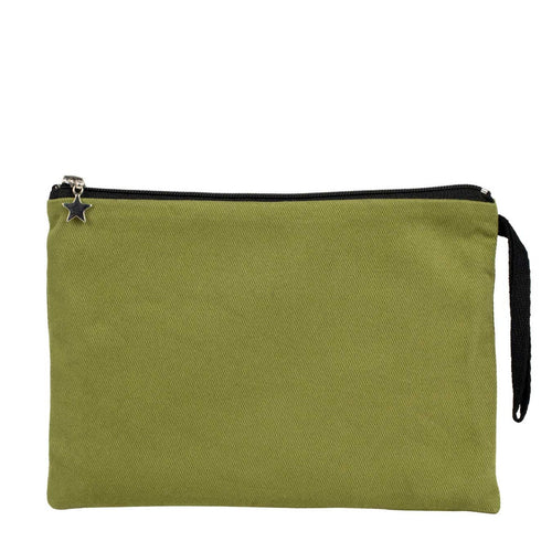Zippered Clutch Bag – Green – 10" × 7" (25 × 18 cm) - 10 oz - Pamusan.com