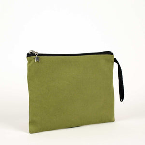 Zippered Clutch Bag – Green – 10" × 7" (25 × 18 cm) - 10 oz - Pamusan.com