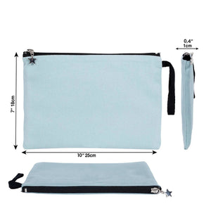 Zippered Clutch Bag – Light Blue – 10" × 7" (25 × 18 cm) - 10 oz - Pamusan.com