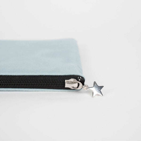 Zippered Clutch Bag – Light Blue – 10" × 7" (25 × 18 cm) - 10 oz - Pamusan.com