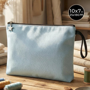 Zippered Clutch Bag – Light Blue – 10" × 7" (25 × 18 cm) - 10 oz - Pamusan.com