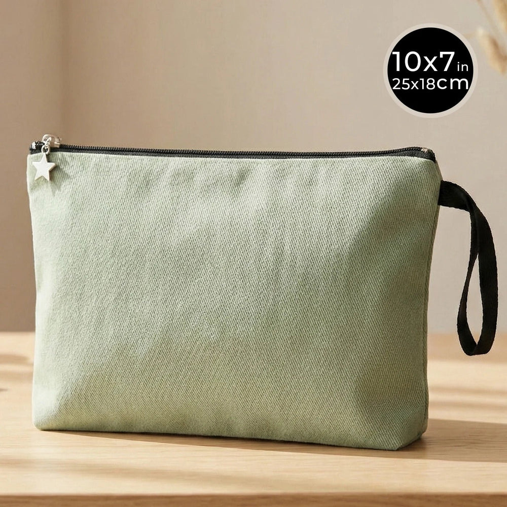 Zippered Clutch Bag – Mint Green – 10" × 7" (25 × 18 cm) - 10 oz - Pamusan.com