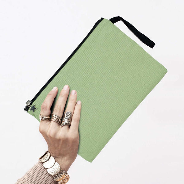 Zippered Clutch Bag – Mint Green – 10" × 7" (25 × 18 cm) - 10 oz - Pamusan.com