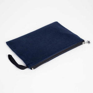Zippered Clutch Bag – Navy Blue – 10" × 7" (25 × 18 cm) - 10 oz - Pamusan.com