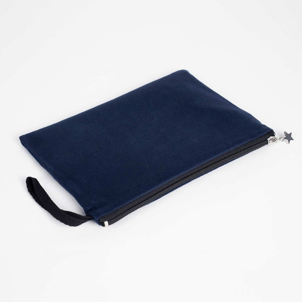 Zippered Clutch Bag – Navy Blue – 10" × 7" (25 × 18 cm) - 10 oz - Pamusan.com