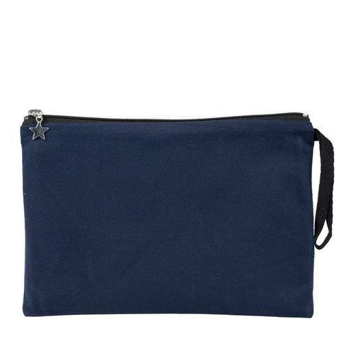 Zippered Clutch Bag – Navy Blue – 10" × 7" (25 × 18 cm) - 10 oz - Pamusan.com