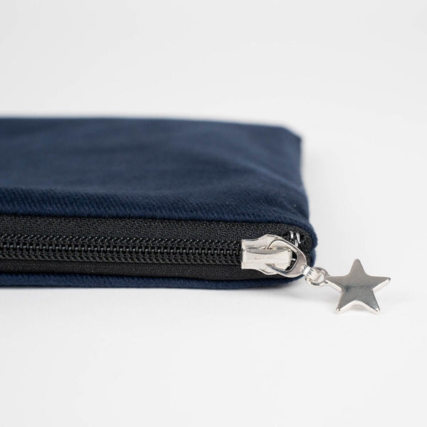 Zippered Clutch Bag – Navy Blue – 10" × 7" (25 × 18 cm) - 10 oz - Pamusan.com