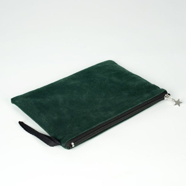 Zippered Clutch Bag – Pine Green – 10" × 7" (25 × 18 cm) - Pamusan.com