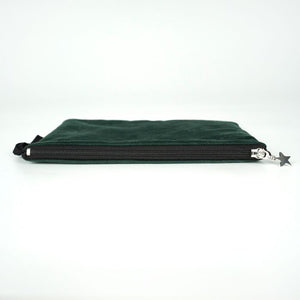 Zippered Clutch Bag – Pine Green – 10" × 7" (25 × 18 cm) - Pamusan.com