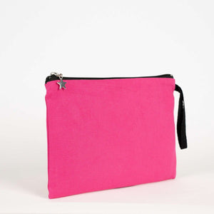Zippered Clutch Bag – Pink – 10" × 7" (25 × 18 cm) - 10 oz - Pamusan.com