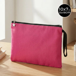 Zippered Clutch Bag – Pink – 10" × 7" (25 × 18 cm) - 10 oz - Pamusan.com