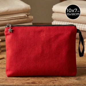 Zippered Clutch Bag – Red – 10" × 7" (25 × 18 cm) - 10 oz - Pamusan.com