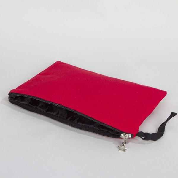 Zippered Clutch Bag – Red – 10" × 7" (25 × 18 cm) - 10 oz - Pamusan.com
