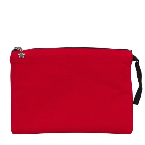 Zippered Clutch Bag – Red – 10" × 7" (25 × 18 cm) - 10 oz - Pamusan.com