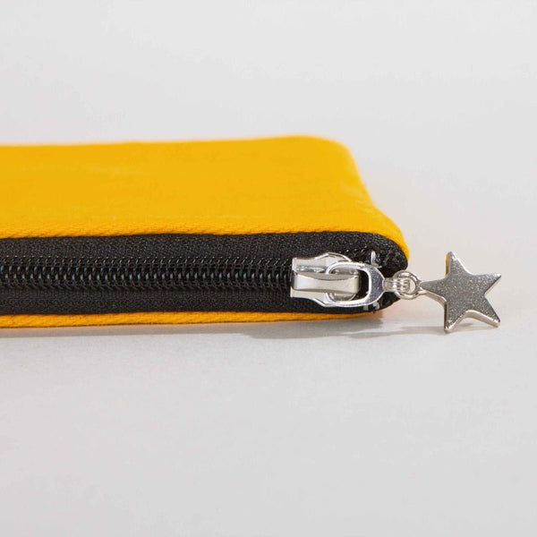 Zippered Clutch Bag – Yellow – 10" × 7" (25 × 18 cm) - 10 oz - Pamusan.com
