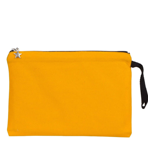 Zippered Clutch Bag – Yellow – 10" × 7" (25 × 18 cm) - 10 oz - Pamusan.com