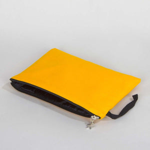 Zippered Clutch Bag – Yellow – 10" × 7" (25 × 18 cm) - 10 oz - Pamusan.com