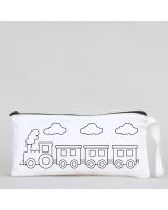 Dyeable Fabric Pencil Case - Train