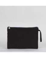 Black Clutch Canvas Bag Lined - 25x18 cm