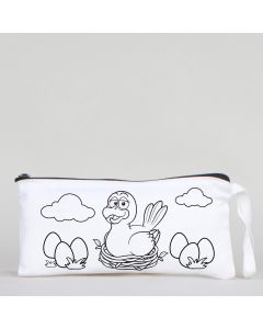 Dyeable Fabric Pencil Case - Mother Bird