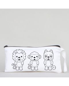 Dyeable Fabric Pencil Case - Animal World