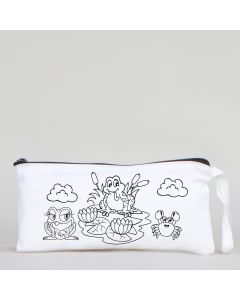 Dyeable Fabric Pencil Case - Cute Frog