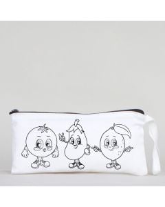 Dyeable Fabric Pencil Case - Cheerful Vegetables