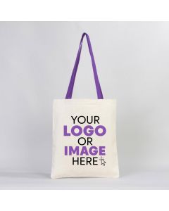 Canvas Bag Purple Handle - Inner Pocket (Customize)