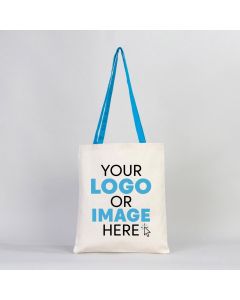 Canvas Bag Turquoise Handle - Inner Pocket (Customize)