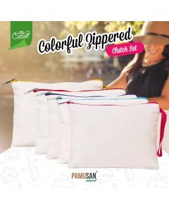 Clutch Bag Set - Colorful Zippered