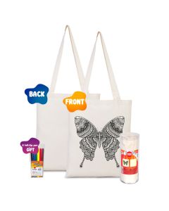 Dyeable Tote Bag & Felt-tip Pen - Butterfly 
