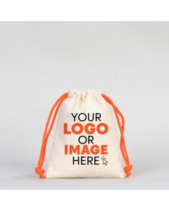 Fabric Pouch 10x13 cm - Orange Handle (Customize)
