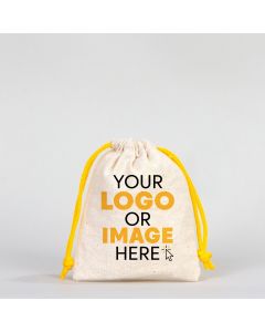 Fabric Pouch 10x13 cm - Yellow Handle (Customize)
