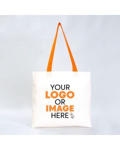 Gabardine Tote Bags With Orange Color Handles 40x35cm
