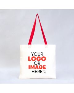 Gabardine Tote Bags With Red Color Handles 40x35cm