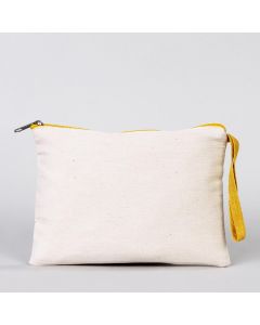 Clutch Bag 21x15 cm - Yellow Zippered