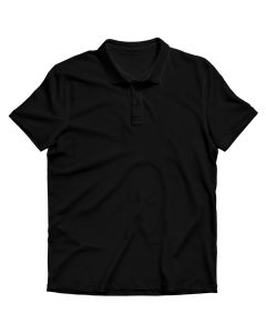 Polo Neck T-shirt - Black (Customsize)